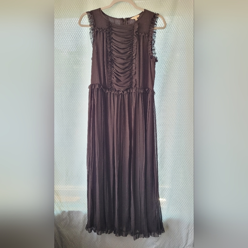 NWOT MAX STUDIO Black ruffle dress Sz 4